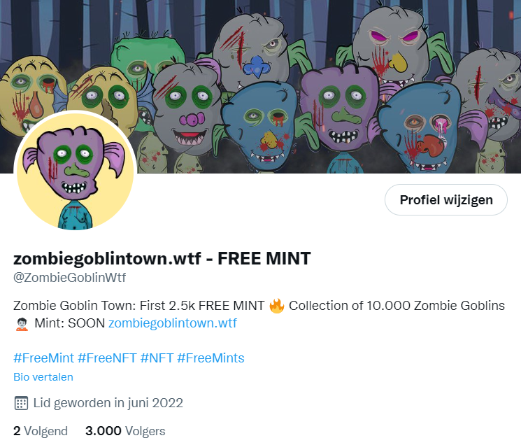 zombie goblin very happy
thank you for 3000 followers

#FreeMint #FreeNFT #zombiegoblintown