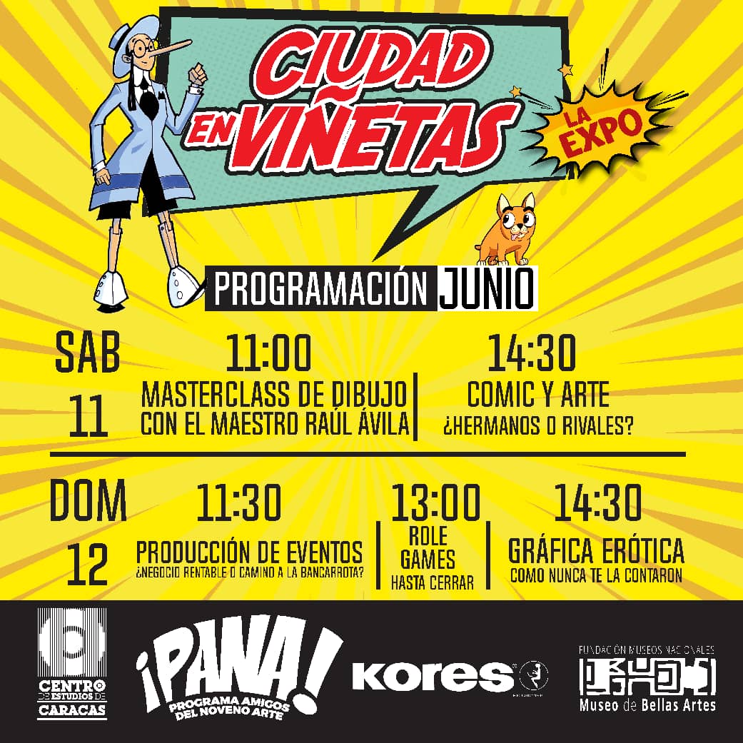 PANAcomicVe's tweet photo. Comienza un nuevo fin de semana y otra oportunidad de compartir la #Ciudad en #Viñetas, el espacio de encuentro de la #comunidad geek de Venezuela. https://t.co/RJWfWo86Av