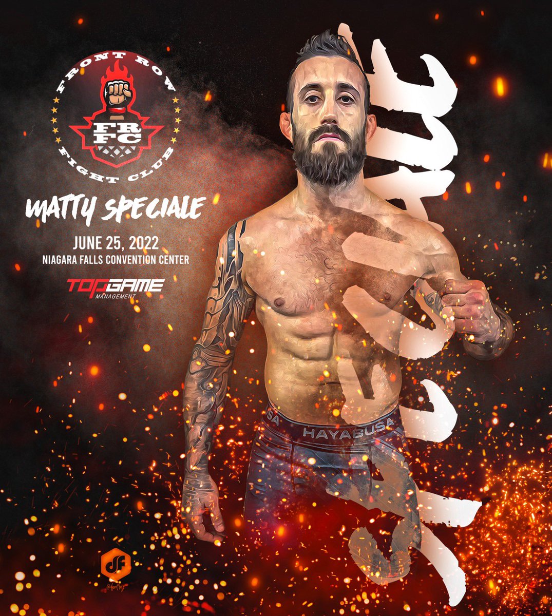 TopGameMGMT's tweet photo. June 25th, Matty Speciale makes his debut as a Top Game Management athlete at Front Row Fight Club!
The action will take place at the Niagara Falls Convention Center. Show some love! ๐ฅ #FrontRowFightClub
Art by @davefretz ๐ผ https://t.co/9Xqpb34E01