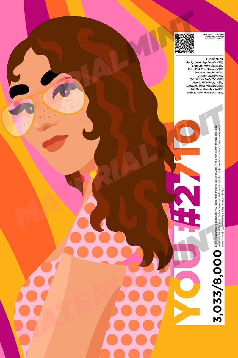 materialminted's tweet photo. Check out this order 🖼️
 
Minted, then printed by a community member of @MyBFF. 

👉"You #2710 by #MyBFF."

What do you think? 😍

#NFTPoster #Womennnnfts #BFFfollowBFF https://t.co/zCQAlXKiEQ