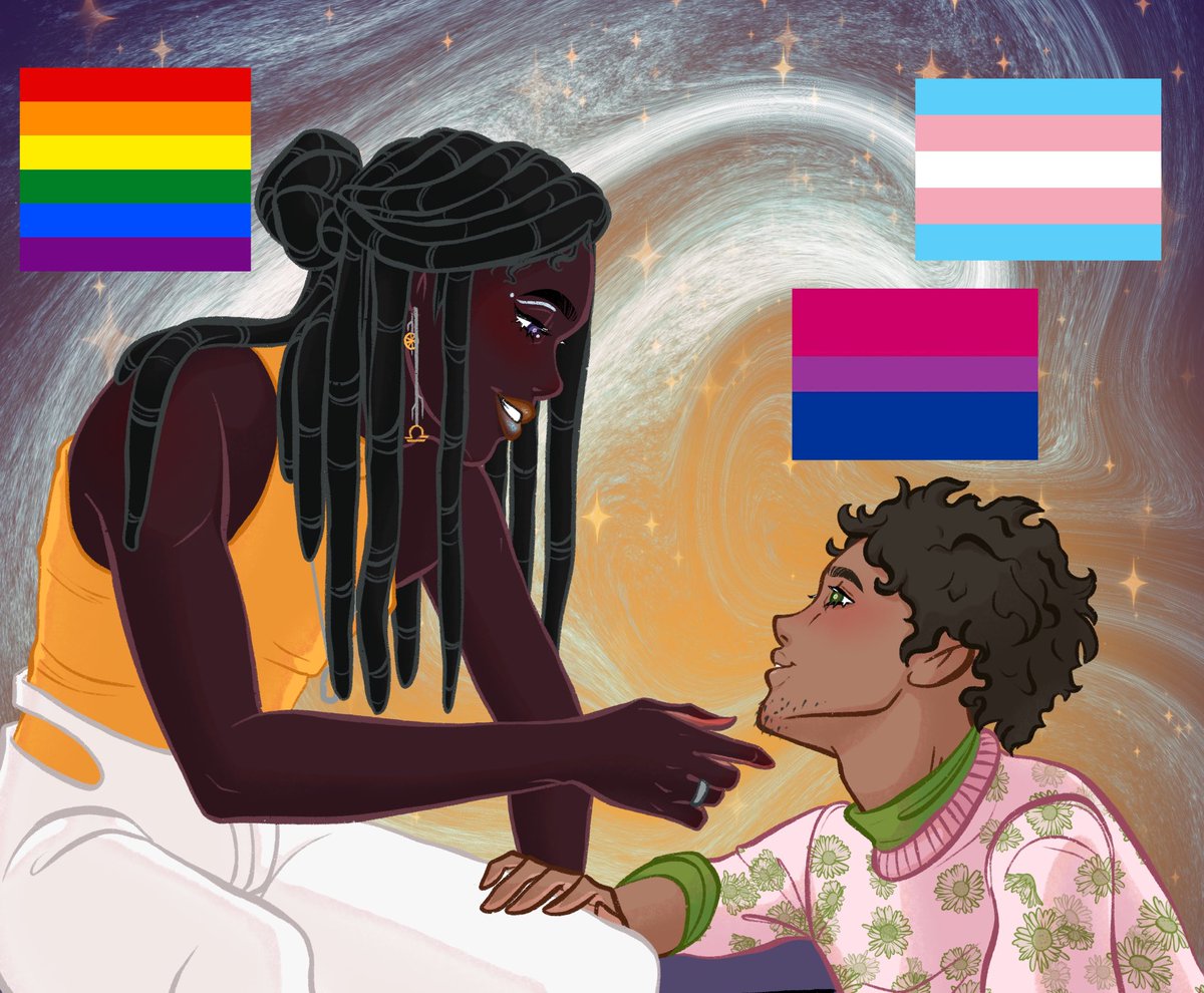 stephlilac's tweet photo. My ocs and their sexualities/genders! If some aren’t shown it’s either bc they’re cishet or I don’t have ANY proper drawing 💀
Jun - bi
Alora - pan + demisexual 
Elgan - gay
Conall - trans + bi
#HappyPrideMonth #GLOWINX https://t.co/7Yb3X4C29d