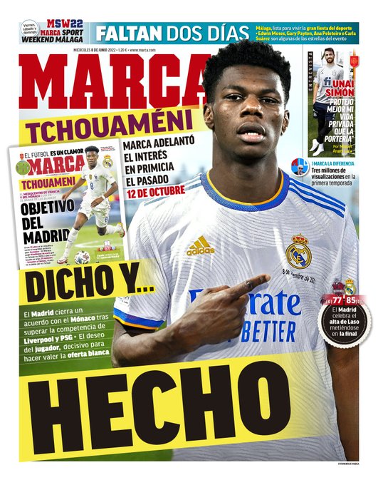 22年6月8日の4大スペインスポーツ紙一面まとめ スペインサッカーに魅せられた男のブログ
