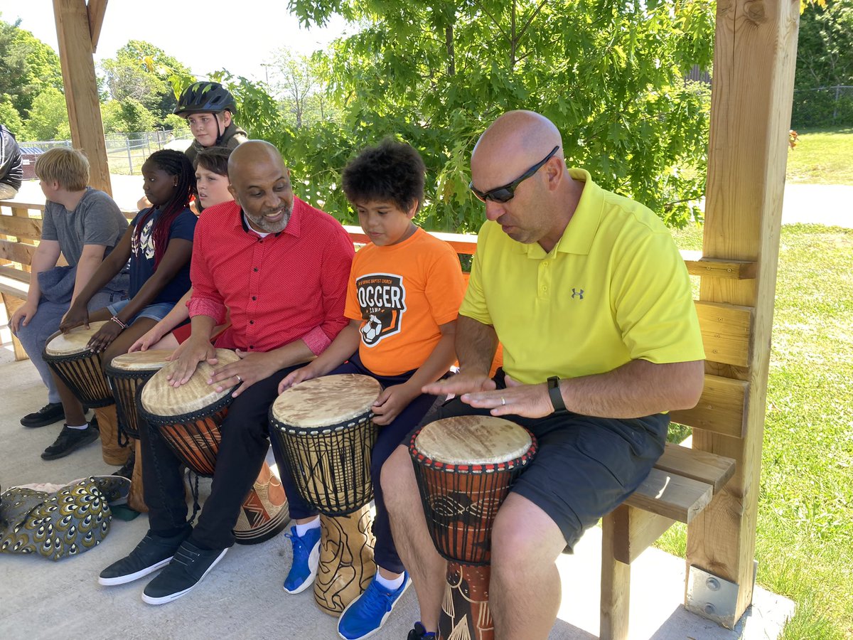 NMES_NS's tweet photo. Drumming outside with Mr Parker &amp; Mr David jumped in! 🪘🙌🪘 https://t.co/AEo2ulolFW