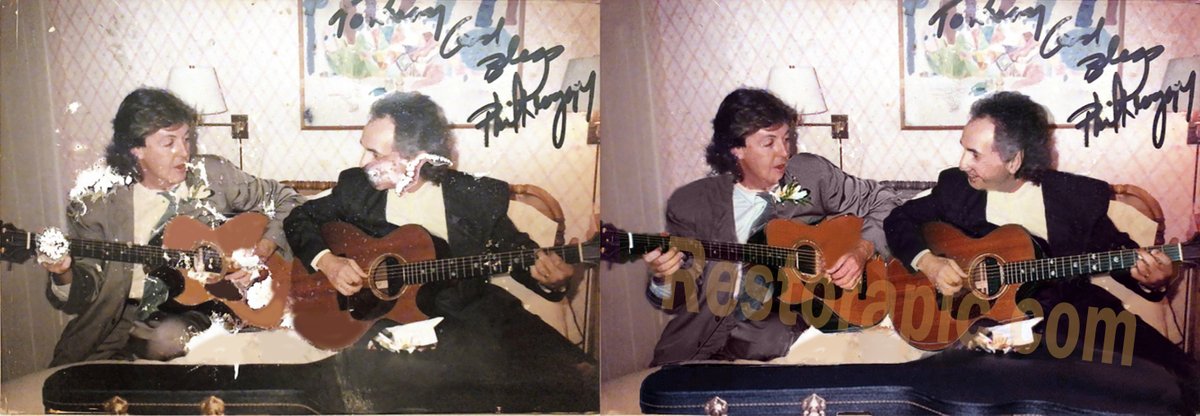 Paul McCartney & Phil Keaggy, a recent Photo Restoration project
restorapic.com 
#photorestoration #paulmccartney #philkeaggy