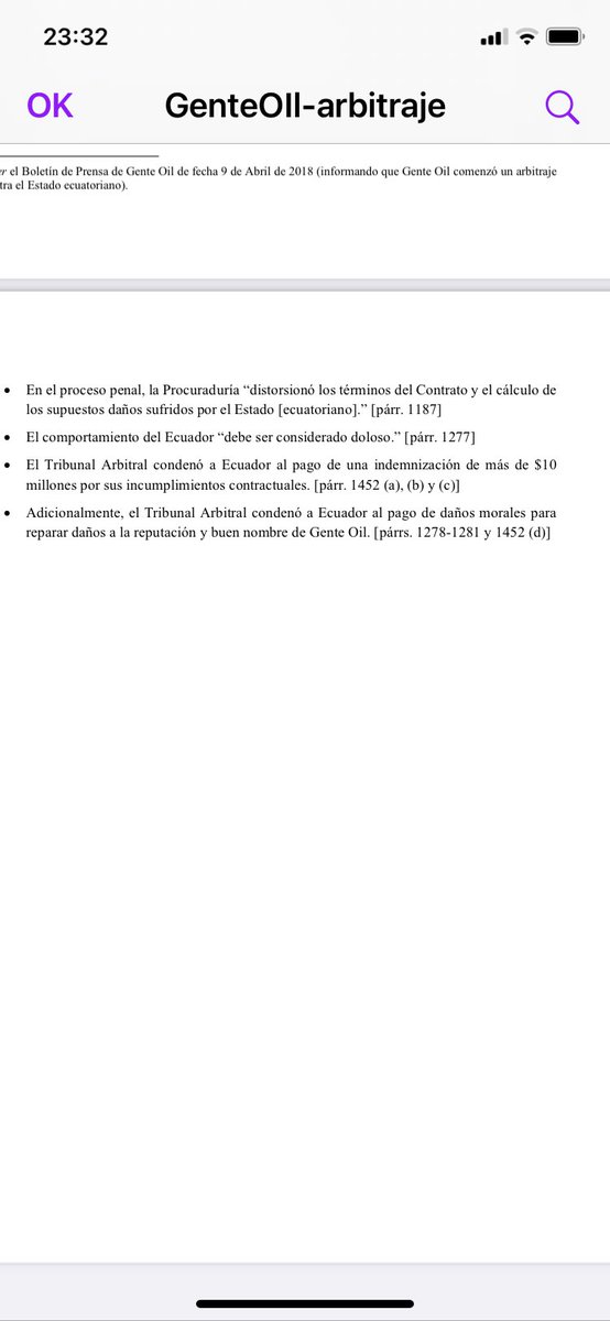 🇪🇨🇪🇨🇪🇨🟡🔵🔴
Empresa catarí Gente Oil, contratista de Singue, ganó el arbitraje. Esto destroza «caso Singue», pero daño está hecho:
- Honestos funcionarios perseguidos por odio
- Perdimos primera y única inversión de Catar en la historia
- Ecuador condenado a pagar
¡MISERABLES!