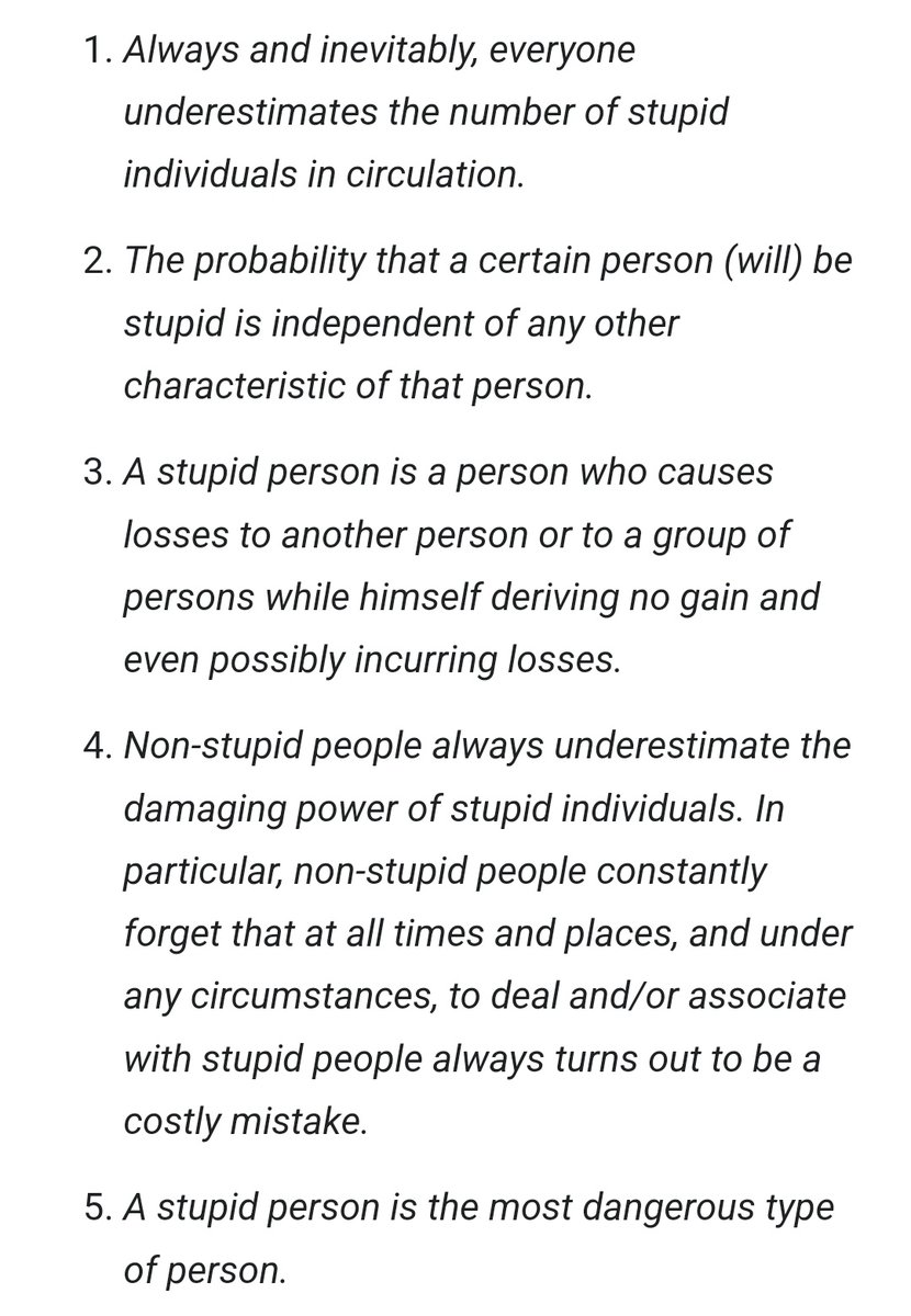 Otto_English's tweet image. Cipolla's Five Basic Laws of Human Stupidity (1976) more relevant with every passing Internet year