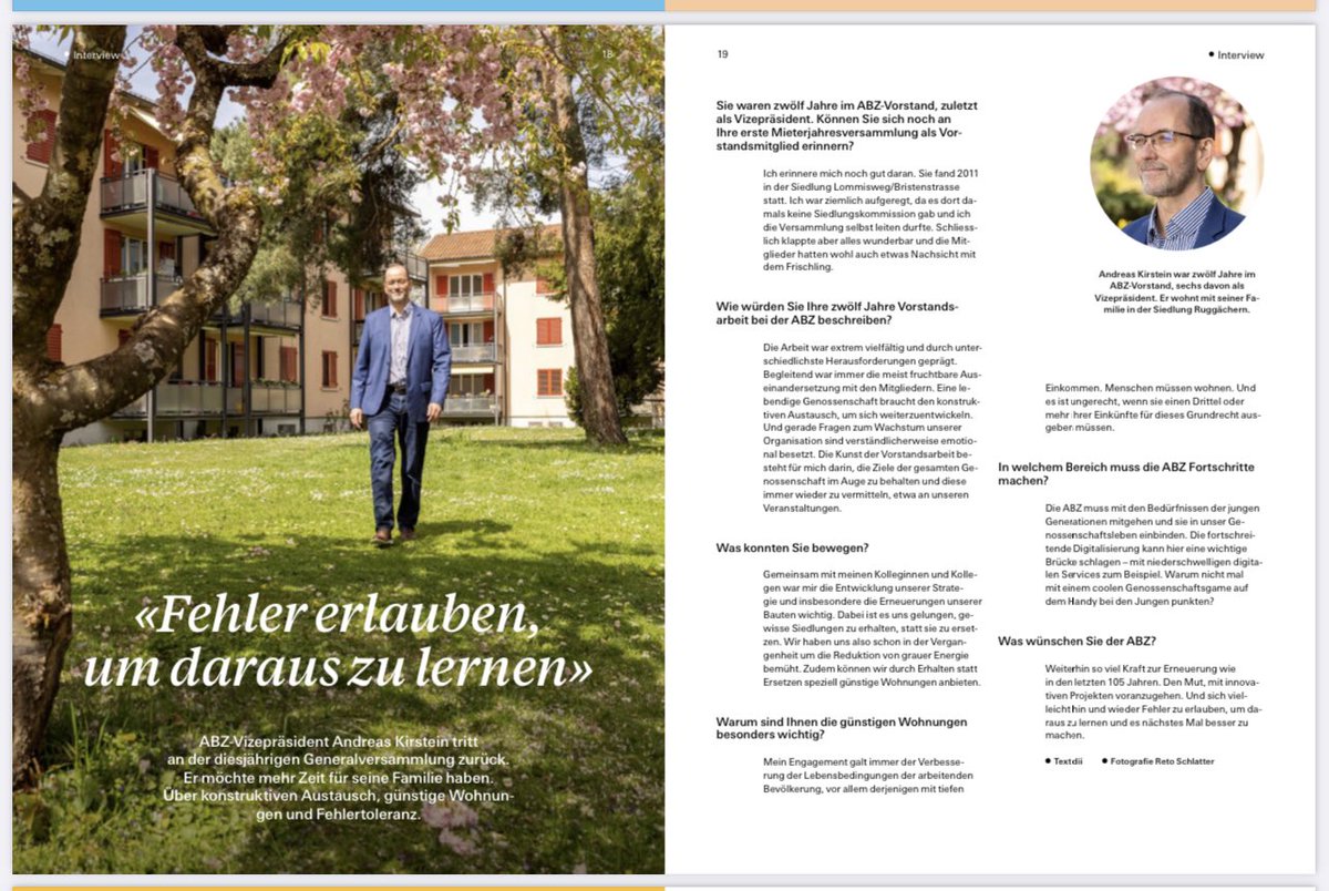 Ich gehe, neue kommen … 12 spannende Jahre im Vorstand und als Vizepräsident ⁦<a href="/ABZ_Zuerich/">Allgemeine Baugenossenschaft Zürich</a>⁩ neigen sich dem Ende zu. Danke an alle, die mich auf diesem Weg begleitet, unterstützt und herausgefordert haben.