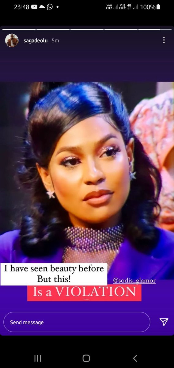 Thando_EC's tweet photo. While yall are fighting yourselves saga is admiring nini's beauty, a friend like saga ... #BBNaijaReunion https://t.co/A8ku5DbslA