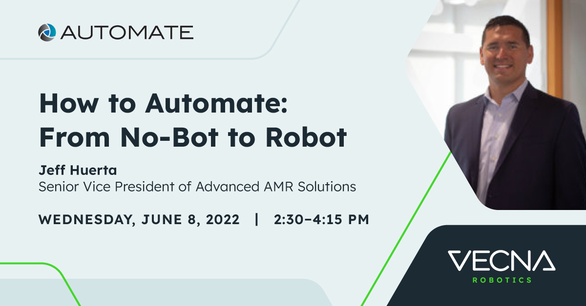 Automation is the clear answer to today's supply chain challenges - but it's difficult to know where to start. See Jeff Huerta speak at #Automate2022 tomorrow, and get all the info you need to go from No-bot to Robots.

Not attending? Find out more here: hubs.li/Q01d1K0-0