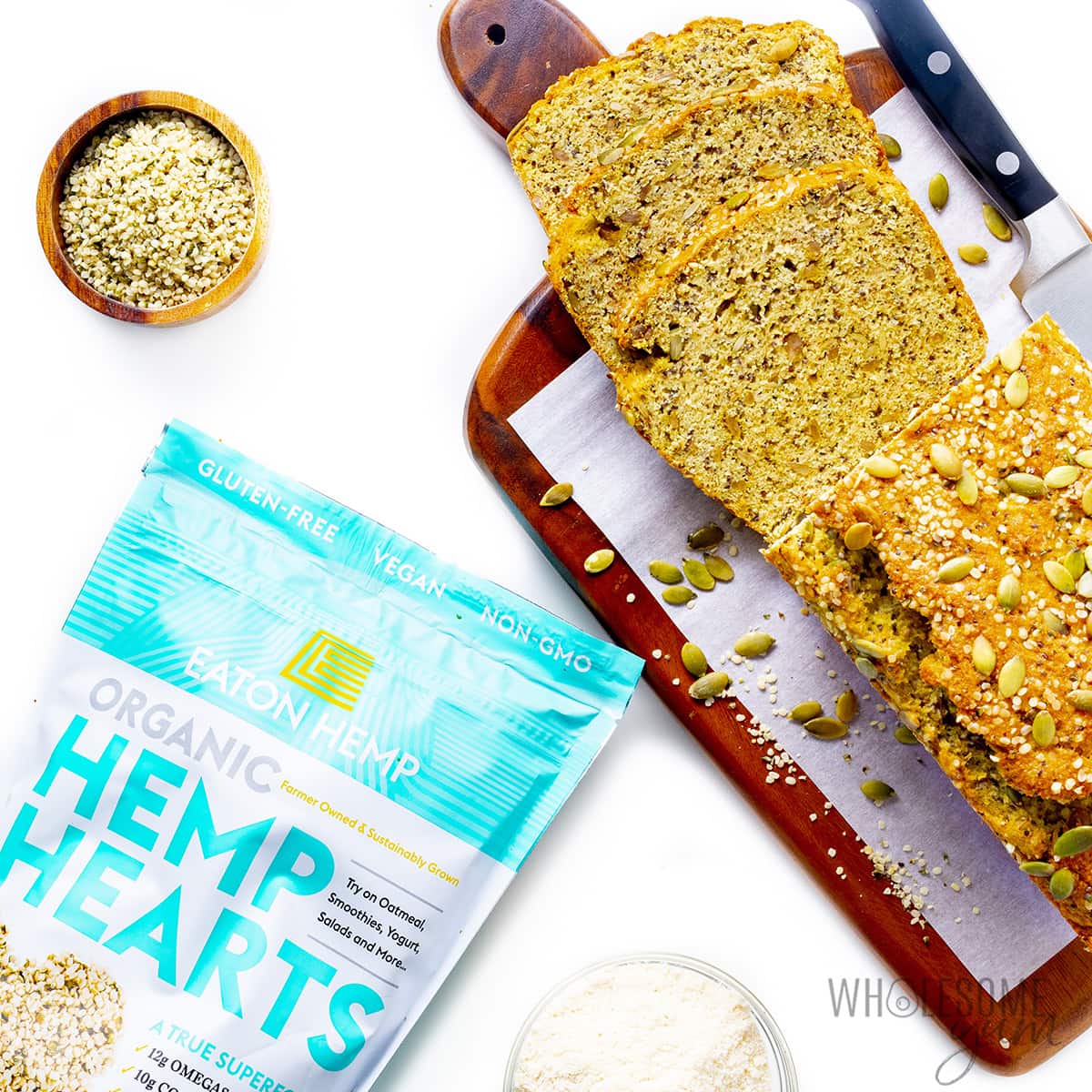 This coconut flour bread is packed with nourishing seeds, including my favorite <a href="/EatonHemp/">Eaton Hemp</a> hearts!! ♥️ Full recipe 👉 wholesomeyum.com/keto-low-carb-…