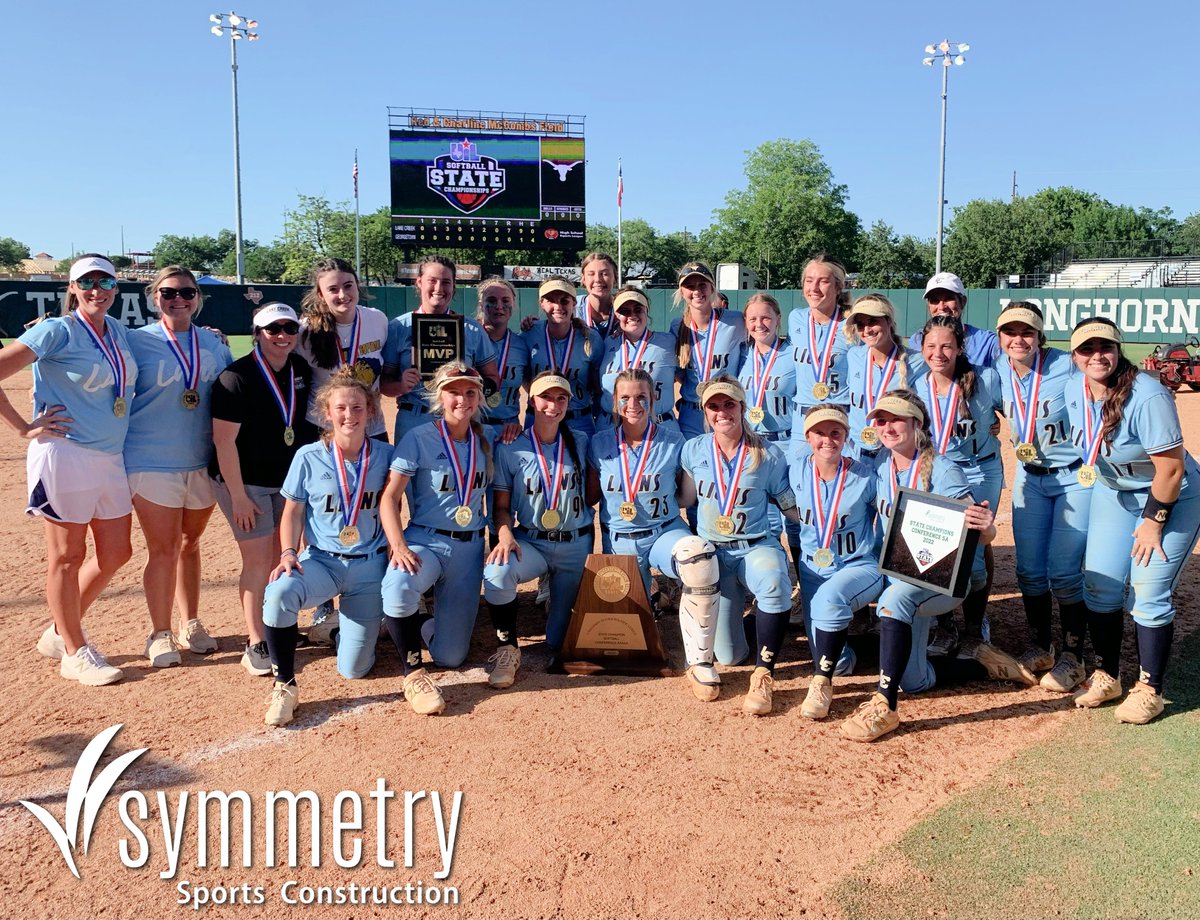 Symmetry_Sports's tweet photo. Congratulations to the @LakeCreekHS Lady Lions on their PERFECT SEASON and winning the Conference 5A State #Softball Championship!🥇 As an official 2021-22 #UIL Sponsor, #Symmetry was proud to present a commemorative gift celebrating the hard work of the coaches and athletes! 🥎 https://t.co/wqIvMuYL7L