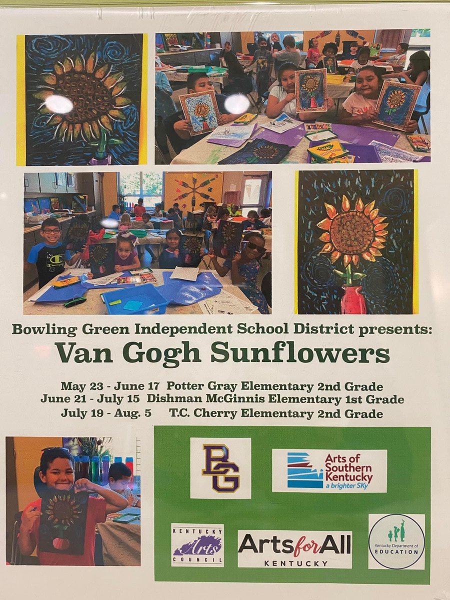 Van Gogh sunflowers by <a href="/PotterGrayPride/">Potter Gray</a> 2nd graders now on display <a href="/TheSKyPAC/">The SKyPAC</a>!