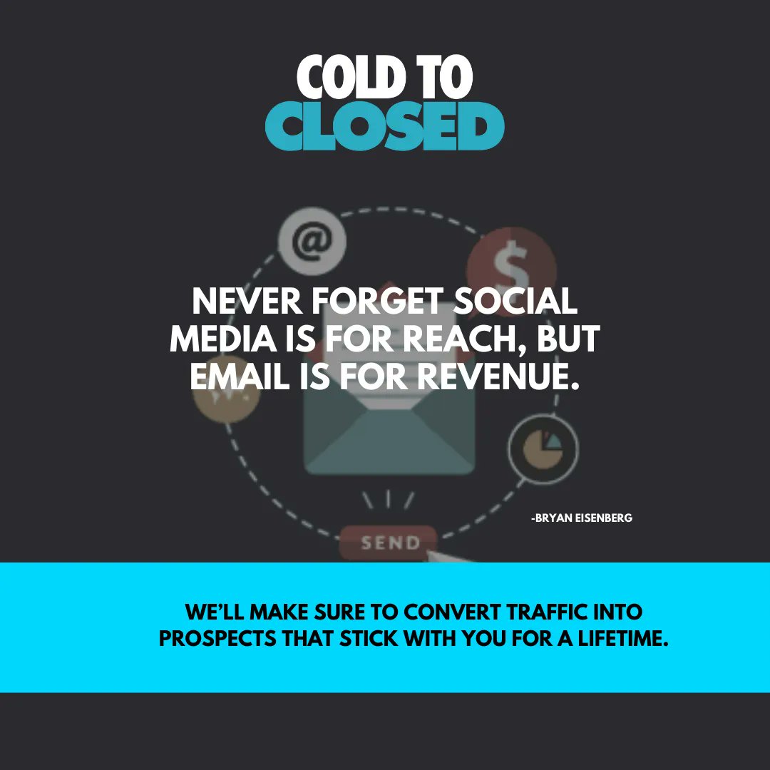 ColdToClosed's tweet image. Marketing has always been about how to reach and sell to an audience, S.M is excellent for reaching out to people and interacting with them. It's important to strengthen the relationship with your audience. So, never forget social media is for reach, but email is for revenue #MKT