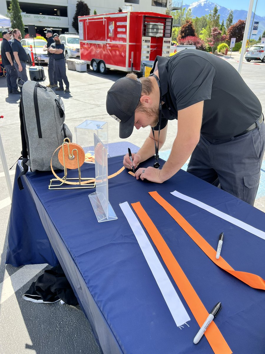 Today we had some fun making our mark on one of the beams in the new patient tower <a href="/StMarksHosp/">St. Mark's Hospital</a> #carelikefamily #raisethebar #cheersto150 🎉 <a href="/MstarHealth/">MountainStar Healthcare</a>