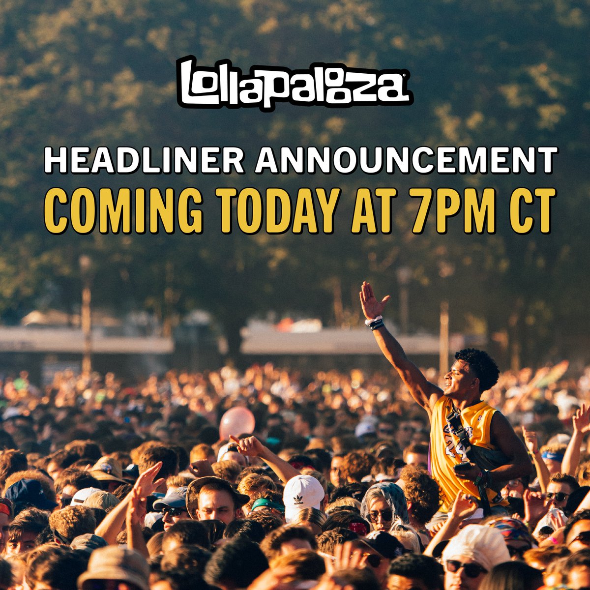 lollapalooza's tweet photo. See you at 7pm CT... ✨ #Lolla https://t.co/zgdIuX0TPX