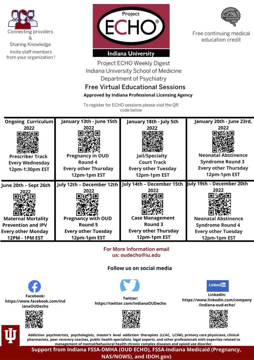 Check out our flyer that includes QR codes to every registration link needed for our tracks!