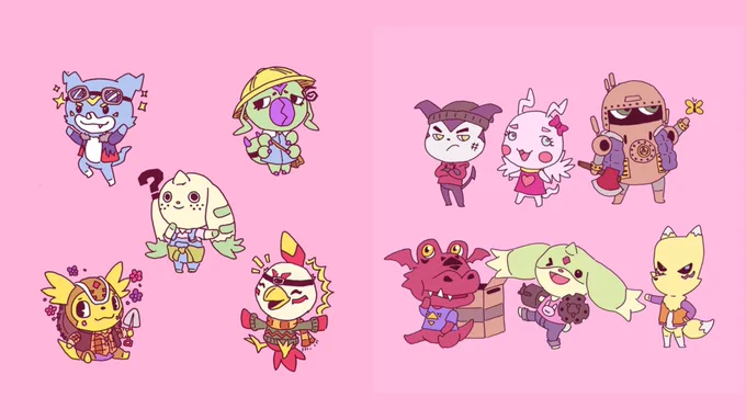Thinking about these lill Digimon Crossing friends I made 🥹 