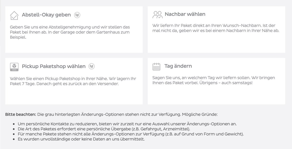 sublauser's tweet image. Was mache ich denn, wenn mir euer telefonischer Kundenservice rät, online mein Abstell-Okay zu geben, dort aber alle Optionen grau hinterlegt sind, @dpd_de ? Beten?