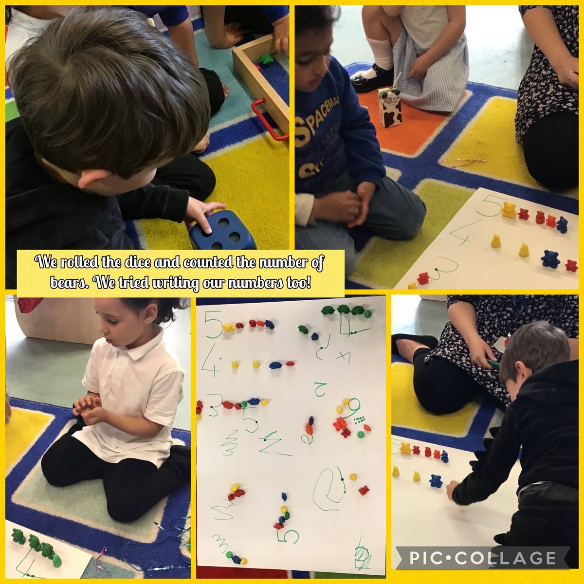 DeltaStrand's tweet photo. Our youngest children are working so hard in Maths this week!
Today they have recognised numbers on a dice, counted that number using the bears and then had a go at writing the number, AMAZING! @DeltaStrand
#DeltaStrandMaths #WeLoveMaths https://t.co/I5p1DYp70n