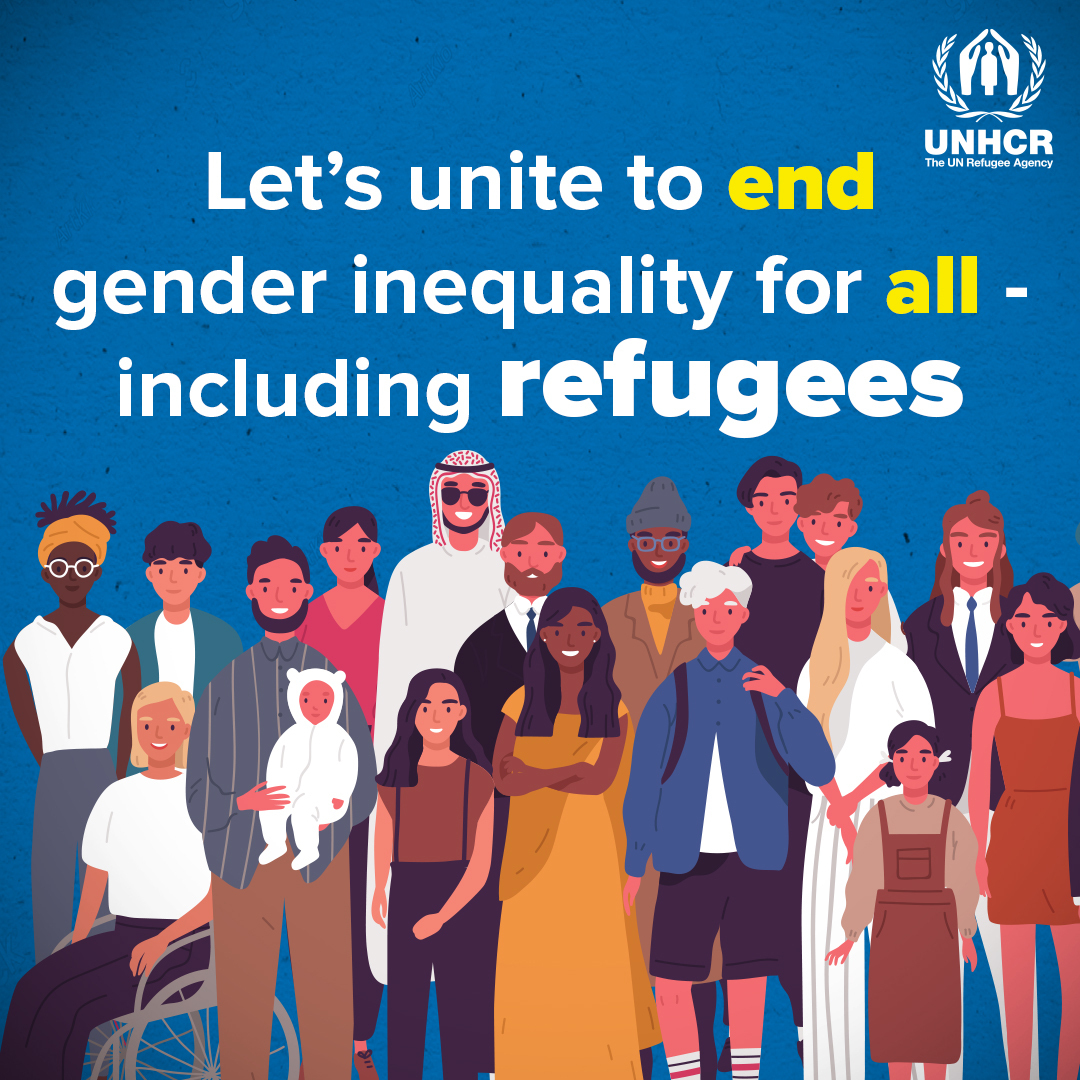 Refugees's tweet photo. We're all in this together. 🌎🤝

Ending gender inequality needs everyone. https://t.co/9pnNuvnCJ1