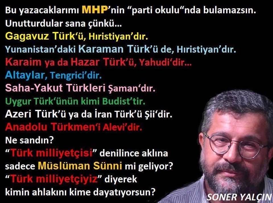 TÜRK'ÜN TÜRK'TEN BAŞKA DOSTU YOKTUR..!!!
UYUYAN BOZKURTLARA...
“Türk milliyetçisi”denilince aklına sadece Müslüman Sünni mi geliyor?
Oku bakalım o zaman şunu bir.
BOZKURT MU, MANKURT MU?
Türk Bayrağı’nın yakılmasını, göklerden/direklerden indirilmesini protesto ettin mi?
HAYIR!++