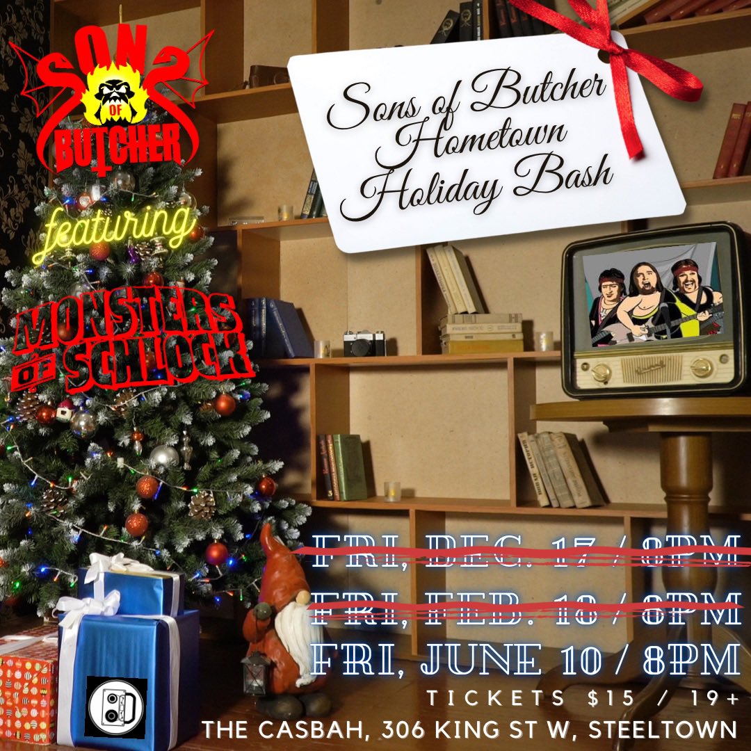 Finally throwing our hometown holiday bash 6 months later! Come to @CasbahHamilton at 8! Advanced tickets here: eventbrite.com/e/211256863967