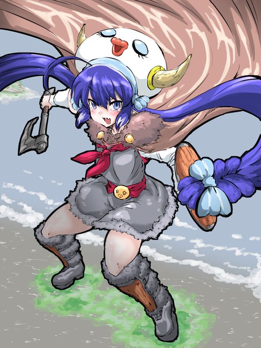 #ウナちゃんウキウキウェンズデー 
今日はヴァイキングの日!!ヴァイキングっていうと獣革を身に着け手斧とバックラーで戦う海賊のような人たちだろうなーってイメージなのでこうなりました。ちなみに8月1日は食べ放題のバイキングの日だそうです。 