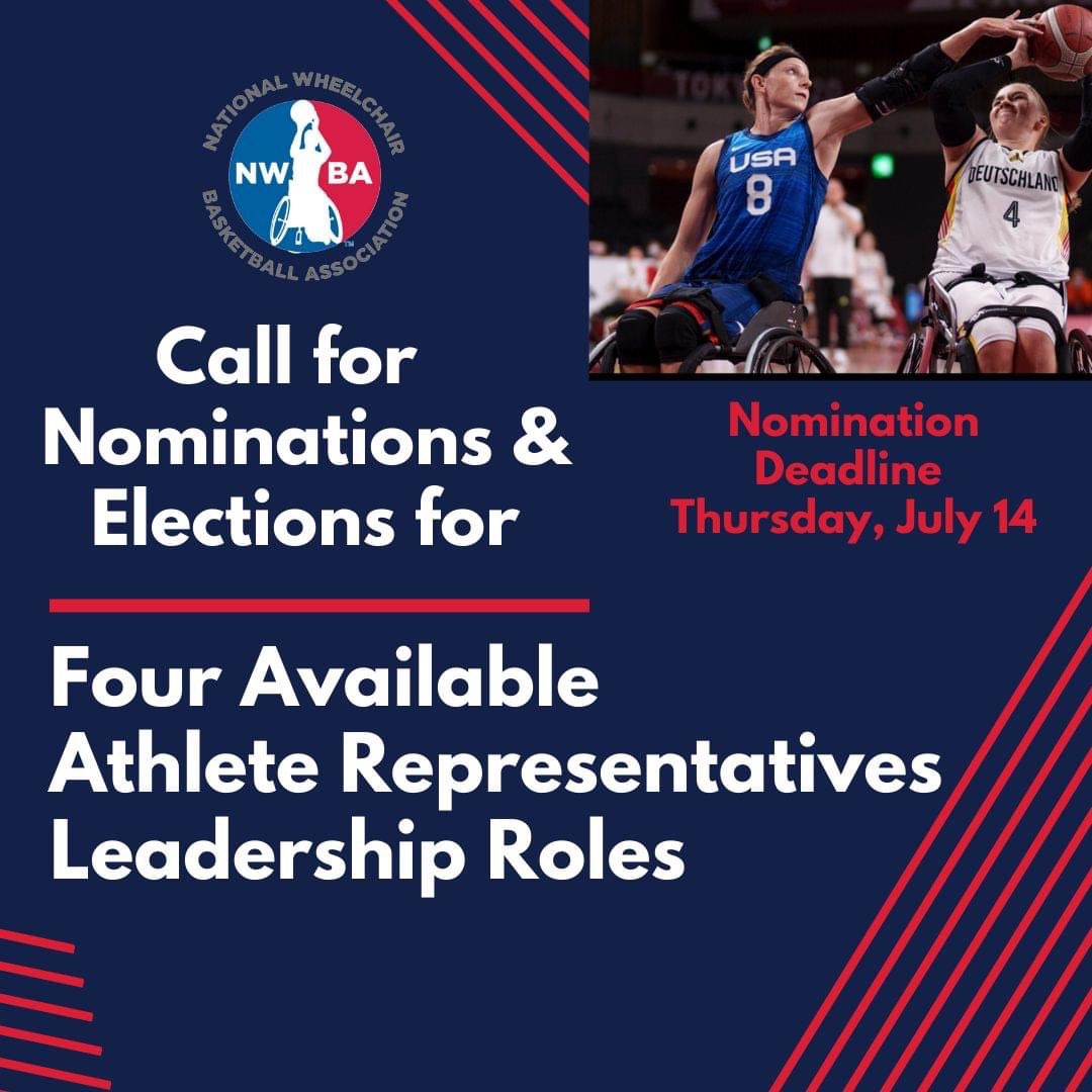 Calling All Athletes 🗣👂

NWBA Athletes’ Advisory Council (AAC) and Governance Committee will host an election in August to fill 4️⃣ open Athlete Representative positions.

🔗: nwba.org/news_article/s…

#RollWithUS #AthletesVoice
