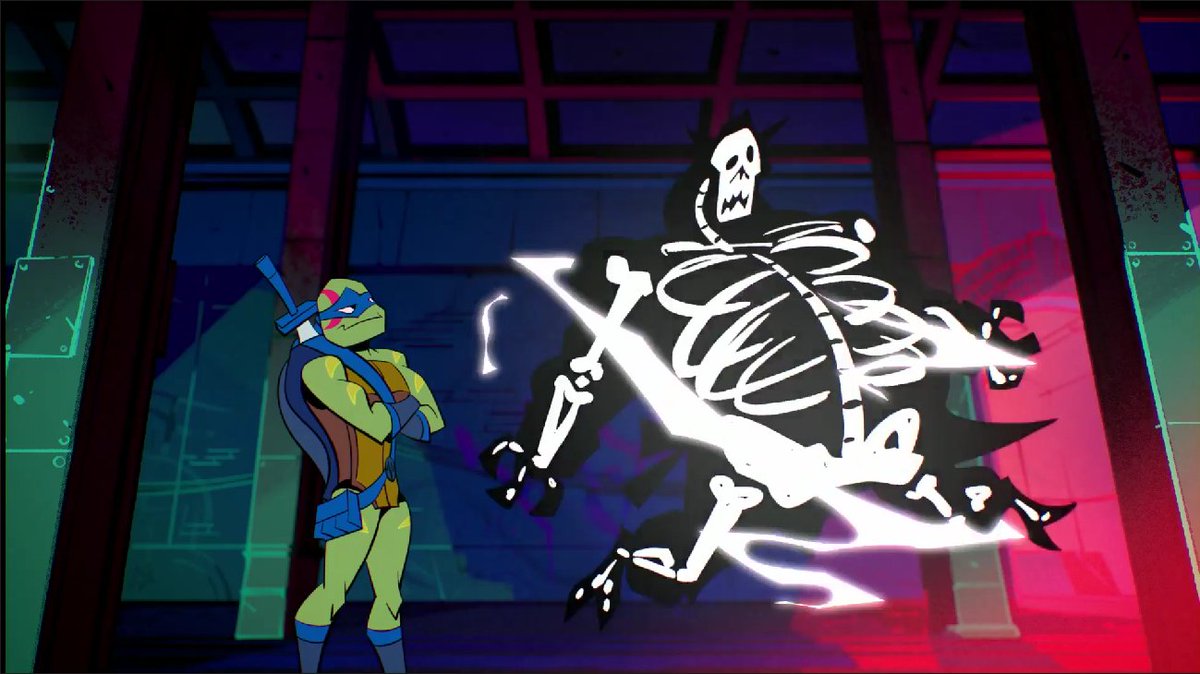 RotTMNTQuotes's tweet photo. "Hey, Meatsweats...Looks like you're about to get some shocking news! [electricity crackles] Oh-ho-ho, I love the smell of frying bacon in the morning." - Leo (Donnie's Gifts) https://t.co/8tkR7V3prt