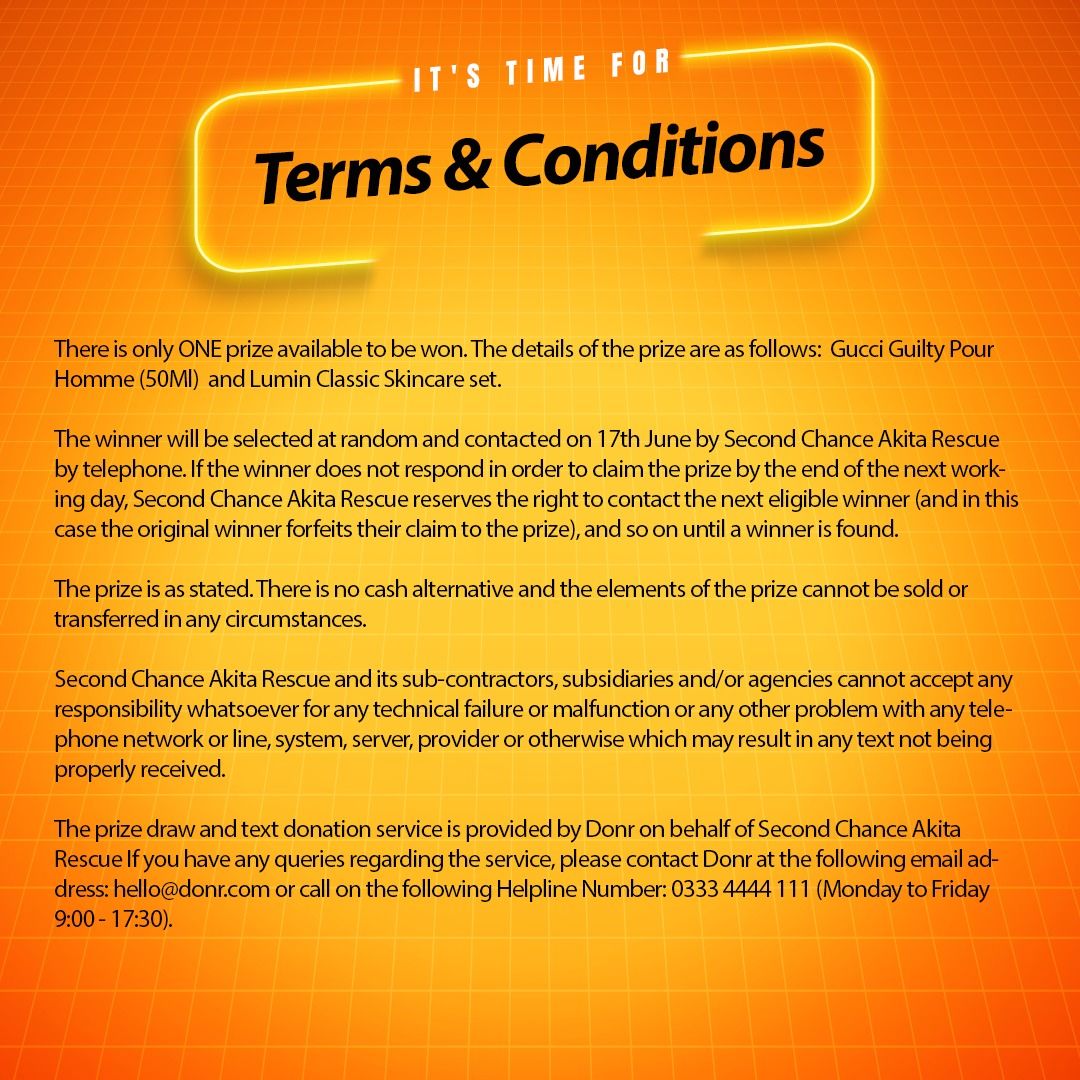 Enter the prize draw by texting MAN to 70215. Text messages cost your standard network charge. No donation is required for entry to the prize draw.  For the avoidance of doubt, opting out of the optional donation will not affect your entry.

Good luck, thanks for supporting SCAR