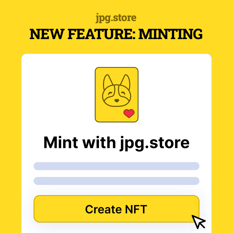 jpgstoreNFT's tweet photo. 🚨 NEW FEATURE: SINGLE ASSET MINTING 🚨 

Calling all artists &amp; creators! We created an easy 2-step process for you to convert your artwork into an NFT. 

Mint some NFTs &amp; tag us on Twitter so we can see your creations 😍

https://t.co/ZgNrq42L07 https://t.co/699fmztXE0