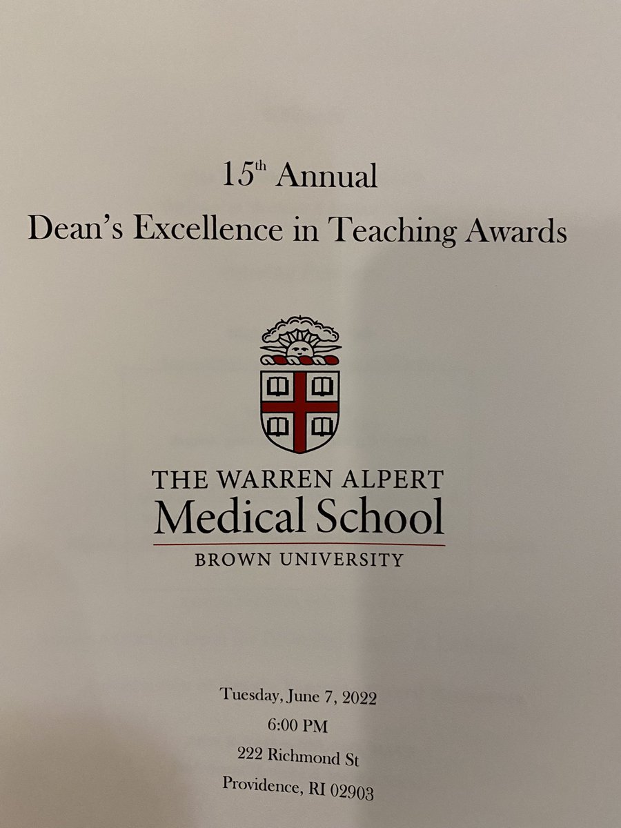 RossHilliard's tweet photo. Celebrating an impressive crew of educators tonight at the @BrownMedicine Dean’s Excellence in Teaching Awards, including a large number of our own incredible @BrownIMRes residents. So so proud of you all! @KellyMcGarry10 @s_catanese https://t.co/d9tEJlzgfj