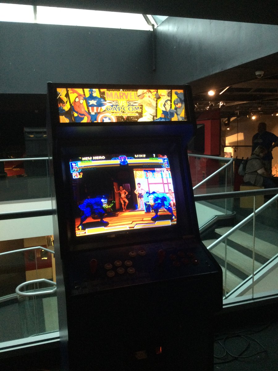 PATLANTA404's tweet photo. Here are 4 more arcade games ready for play at The Cradle Con in The Cradle of Aviation on May 14 of this year. #ArcadeTuesday #Arcade #RETROGAMING #RetroGamer #retrogames #RoboCop #MarvelvsCapcom #mspacman #XmenvsStreetFighter #Capcom #bandainamco @CradleAviation https://t.co/j59R58zpHC