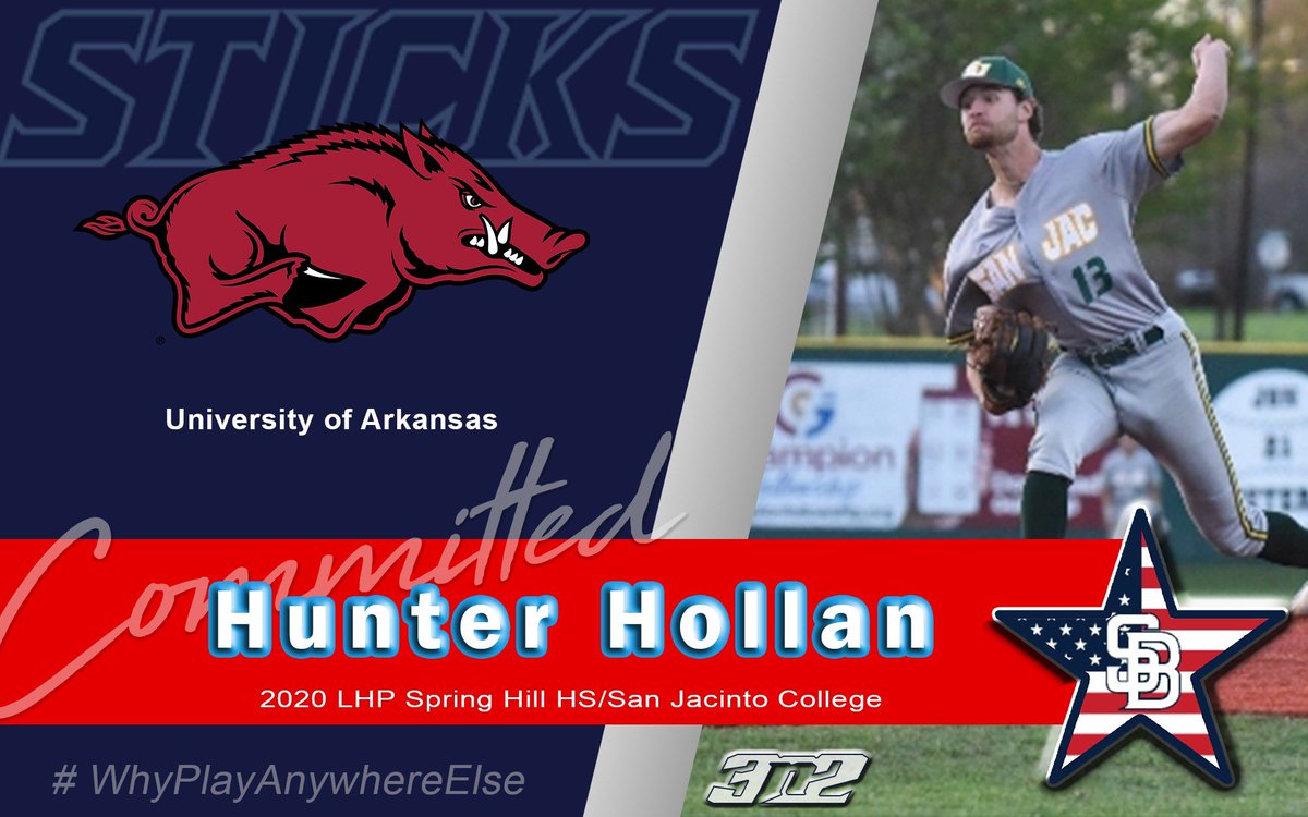 I knew this moment would come, now it’s my time… Can’t wait to pitch for the University of Arkansas! #WooPig @Brewsterc29 @AR_Sticks @PerfectGameUSA @JBrownPG @3N2Sports @evanhamm @sanjacgator43 @Craig_Rose21