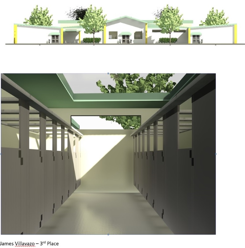 Junior architecture students designed “TempTown Center” with a comprehensive community center. The AIS awarded 3 prizes: $100 for 1st, $75 for 2nd, $50 for 3rd place. TempTown Center (Juniors): 1st Place: David Nevarez; 2nd Place Selkie Manugian; 3rd Place: James Villalvazo.