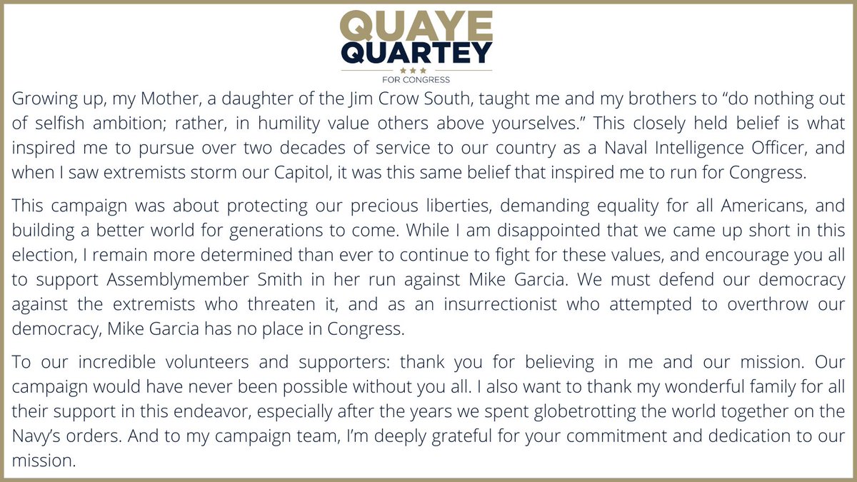 My statement on tonight's results: