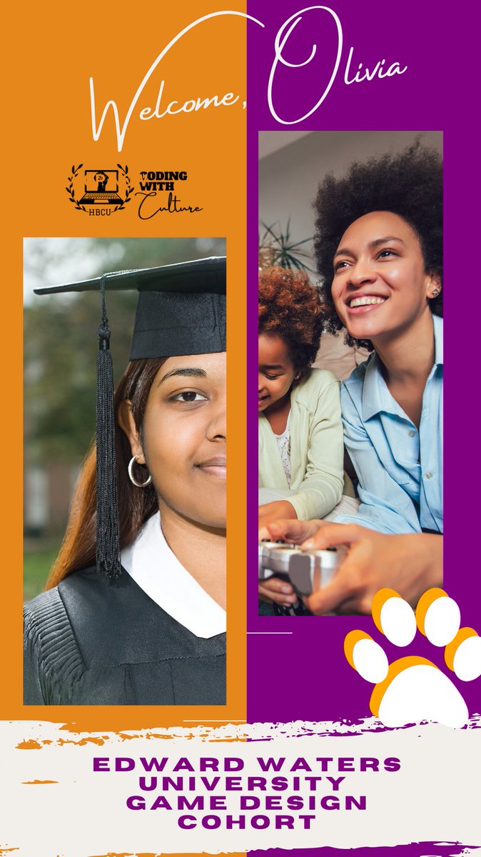 CodingWCulture's tweet image. Welcome to the Edward Waters Cohort, Olivia! We are excited to explore culturally relevant game design & computational thought with you!! Welcome to the House of Tigers!!!
#codingwithculture #csk8;#codingclass #csforgood #coachhickskids #hbcuready