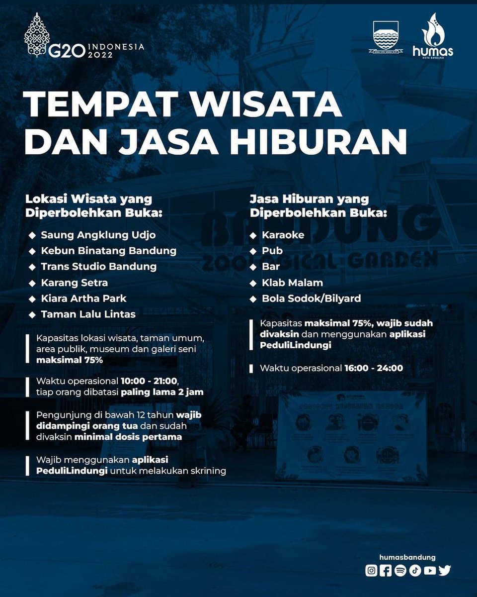 humasbandung_'s tweet photo. Tapi,ada beberapa perubahan aturan PPKM Kota Bandung, seperti kapasitas event/konser, protokol kesehatan, dan lainnya.Untuk informasi selengkapnya, dapat dilihat pada postingan berikut ya wargi๐
#perwal #peraturanwalikota #ppkm #covid_19 #vaksincovid19 #covid #humasbdg https://t.co/Ni4Bruz1Cd