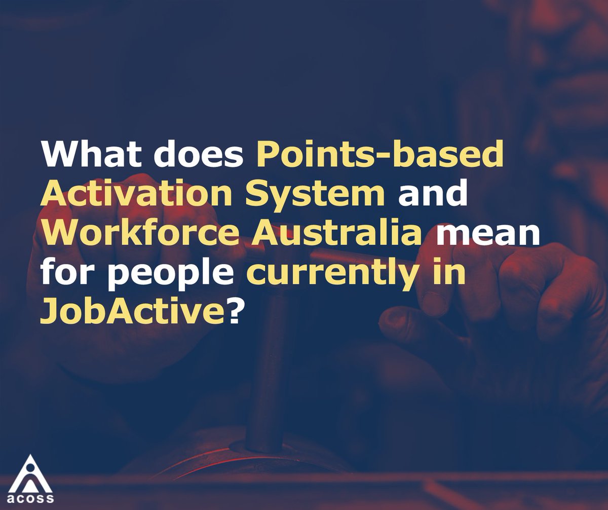 ACOSS's tweet photo. #WorkforceAustralia is replacing #Jobactive from 1 July 2022.
A new system of Points-based Activation will replace job search requirements from 4 July.
Read this FAQ from ACOSS to find out more about how these changes will affect you: https://t.co/yHbiTl4mCc https://t.co/NGAEwk2TPY