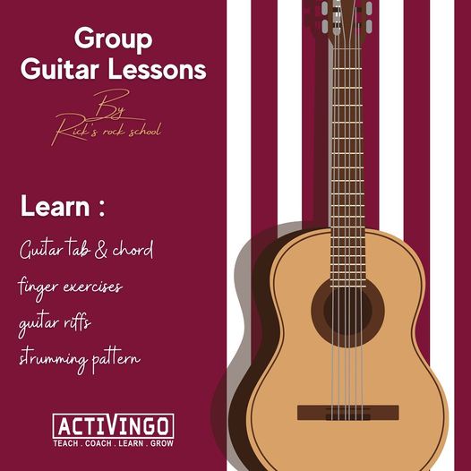 activingo's tweet photo. Learn guitar from the comfort of your home 🏡 by most amazing Rick's Rock School 🏫 🎸 
Things you will learn :
Guitar tab and chord
Finger exercises
Guitar riffs
Strumming pattern and much more!
Sessions start June 9th 😊
https://t.co/LqIM4qGTGh https://t.co/o2jKY5Ha2l