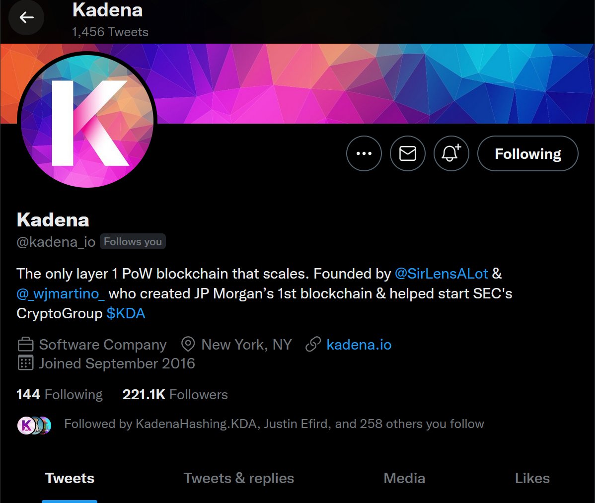 <a href="/kadena_io/">Kadena</a> Just broke 221,000 followers! The crypto space is starting to see it! Retweet if you think we can get abover 500,000 by the end of summer??
