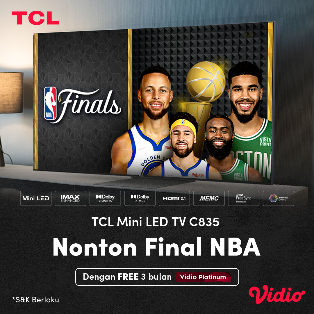 tclelectronicid's tweet photo. Yuhuuuu, nonton NBA di TV Mini LED C835, dapetin FREE 3 bulan Vidio Platinum 😍
Buruan cek disini untuk info toko-toko offline terdekat dikotamu ya: https://t.co/OZCFaTYUNz
#MiniLED #TCL #Vidiooriginal #TCLIndonesia #TCLSmartHome https://t.co/bAQV4a75p2