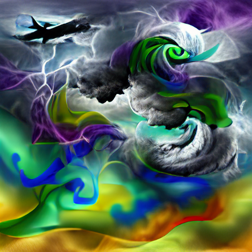 O_T_Human's tweet photo. Theme storm and turbulance it should use primarily unusual colors (#CEQ3) #art #artist #artwork #nft #nfts #nftcollector https://t.co/yqdDq8MD53
