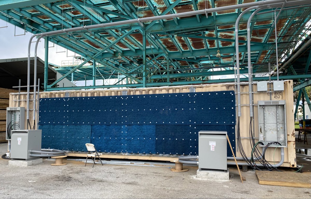 Container progress pic.  Transformers in place. Big wire runs underway! #Bitcoin #BitcoinMining