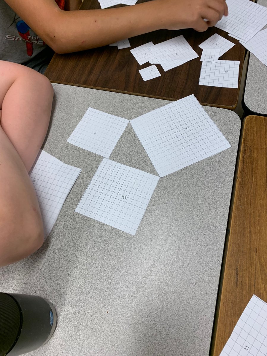 kirkalexis2's tweet photo. Hands on practice to find Pythagorean Triples! Such a fun activity! #mathup https://t.co/NvUMdCKNTf