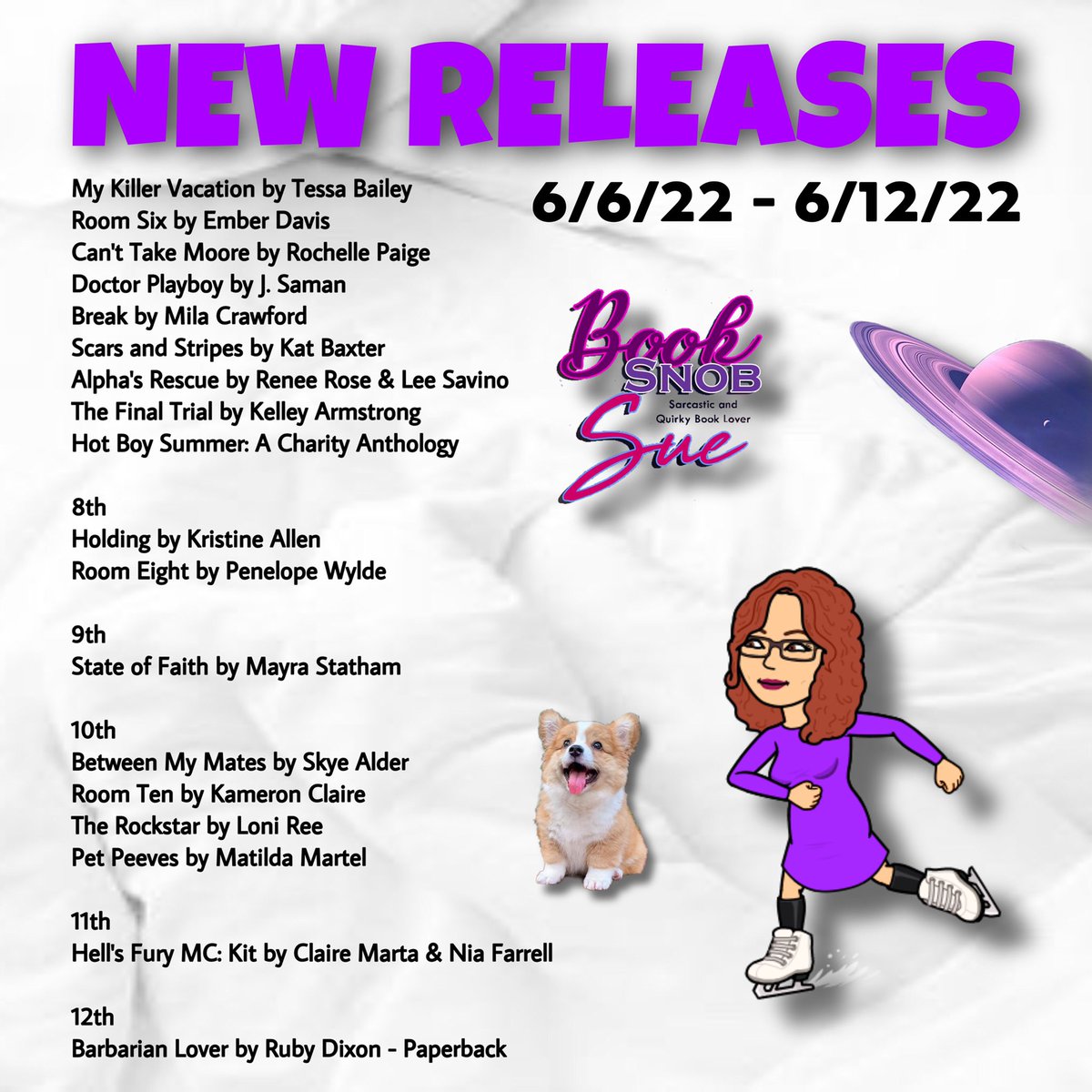 booksnobsue's tweet photo. 📚 NEW RELEASES 📚
@mstessabailey
#EmberDavis
@RochellePaige1
#MilaCrawford
@ReneeRoseAuthor
@KelleyArmstrong
@KAllenAuthor
@penelope_wylde
@SkyeAlderAuthor
@KameronClaire
@loni_ree
@martelbarrett
@ClaireMBooks
@AuthrNiaFarrell
#RubyDixon
LINKS
https://t.co/Po9C7EWCG0 https://t.co/Q1TJZHMIbg