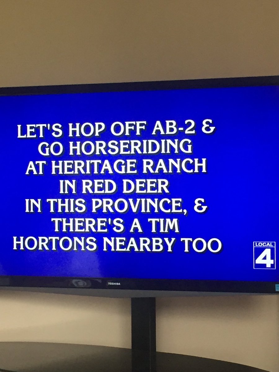 bkwasny's tweet image. Red Deer made Jeopardy tonight! #reddeer #rdpsd