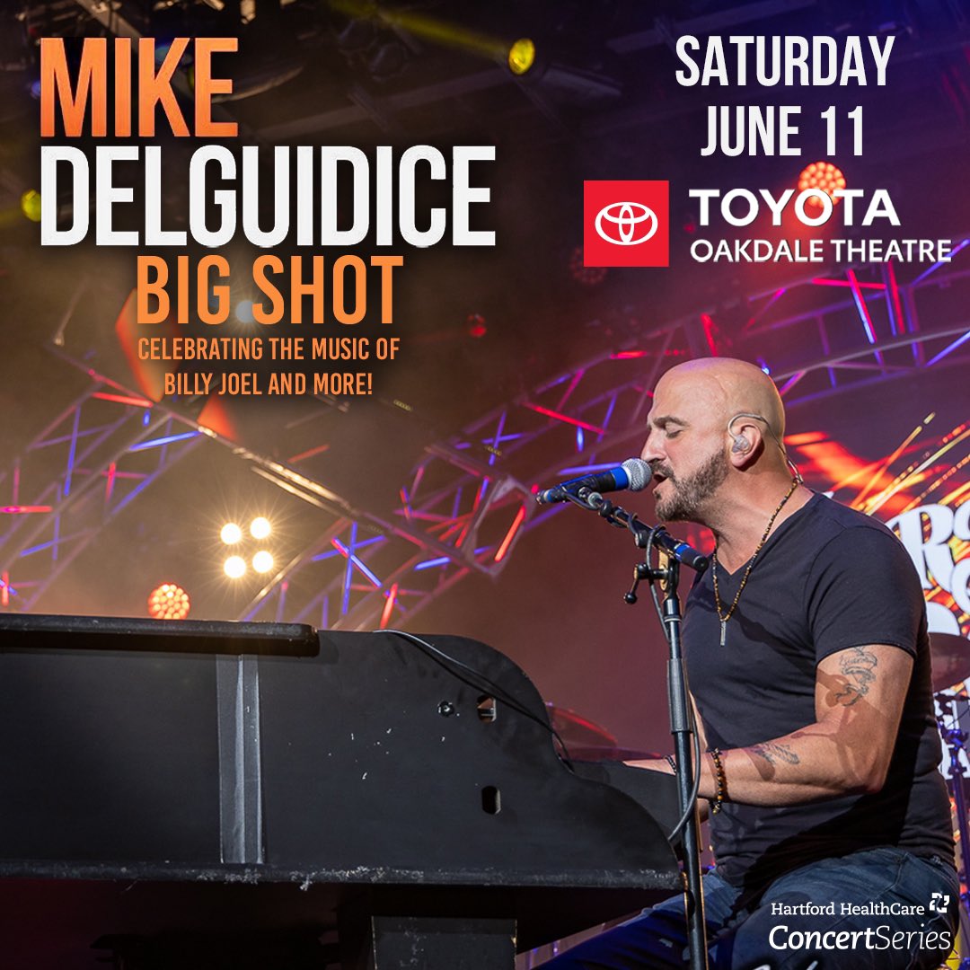 MikeDelguidice1's tweet photo. This Saturday June 11 
Mike DelGuidice &amp; his band Big Shot, &amp; The Big Shot Horns
Live At The Toyota @OakdaleTheatre 
95 South Turnpike Road
Wallingford, CT 06492
203.265-1501
Tix - https://t.co/Lhjw0zJ3W7
Alex Shillo - 7:30pm Start
Mike DelGuidice - 8:30pm https://t.co/zeA5E2emYq