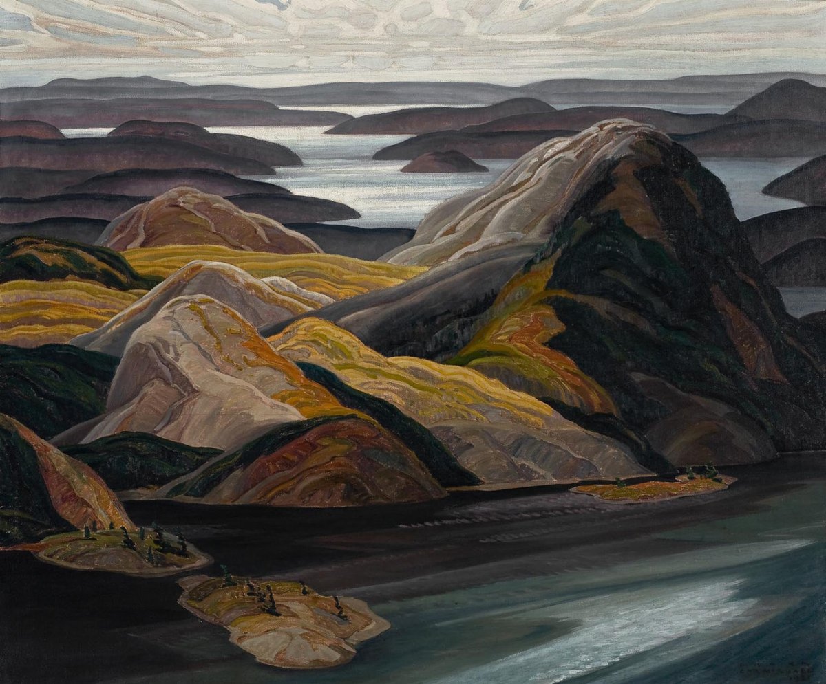 Smarthistory's tweet photo. Seen as breaking with European artistic traditions the Group of Seven’s paintings of the Canadian landscape were equated with social, cultural, and political meanings and ideals. New essay by Isabelle Gapp, https://t.co/gxh69q9dOh
#ArtHistory #OpenArtHistories #OER #CanContent https://t.co/IpZiTRNxdz
