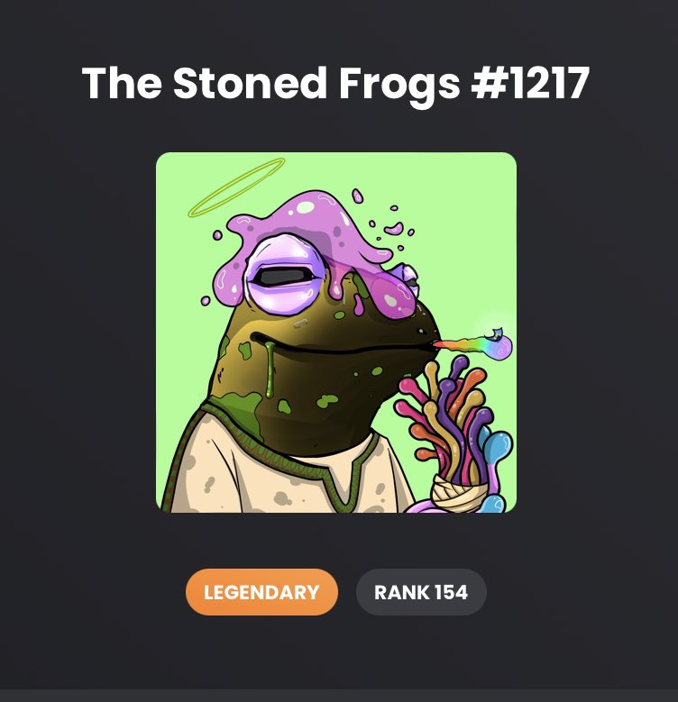 SiNftGod's tweet photo. This #nft business is addictive.💚those projects. @TheStonedFrogs @droidcapital @InvokersNFT #ribbit #invokerselves #droidcapital #NFTCommunity #NFTProject 
🐸💢🔮 https://t.co/9njvFYd3QU